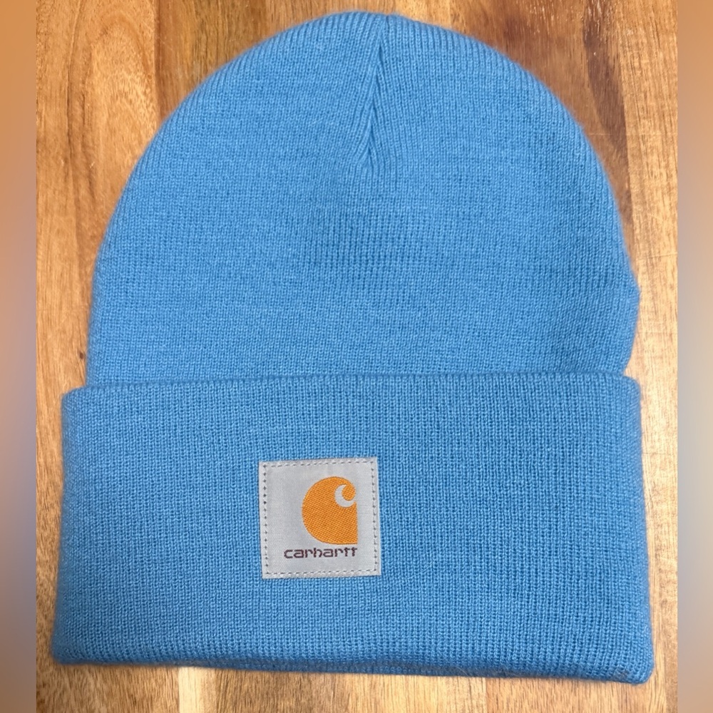 Carhartt | Men’s/Unisex Blue Lagoon Knit Cuffed A18 Beanie, One Size Fits All